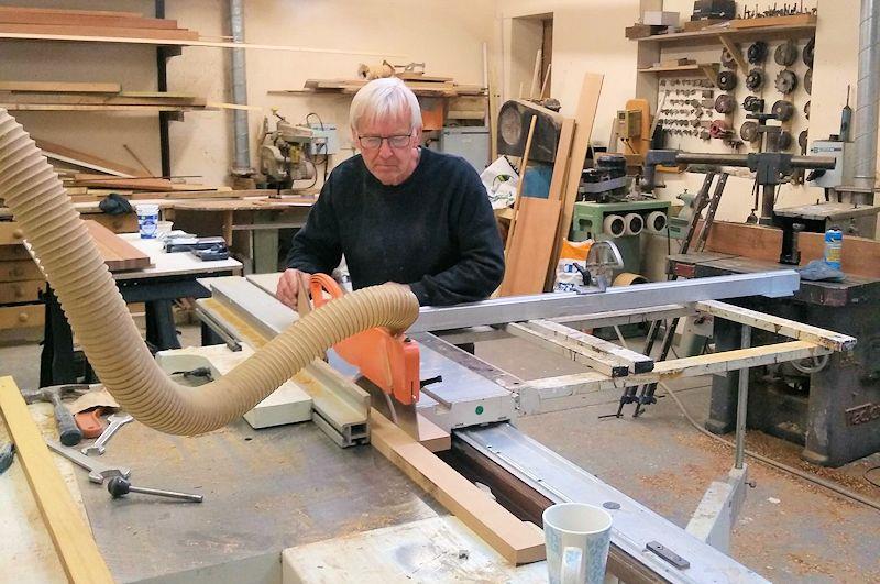 Michael Riley building a new rudder for 'Trilogy' - photo © M2M Atlantic Four