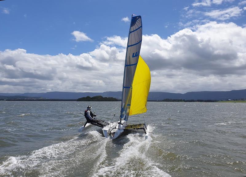 Australian Weta Class National Championships - Sending It (11th, Geoff Waldon, WSC, NSW) photo copyright Aus Weta taken at Port Kembla Sailing Club and featuring the Weta class