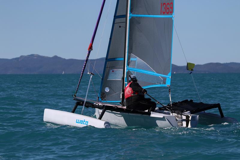 Todd McVey on the course - Airlie Beach Race Week 2022 photo copyright Shirley Wodson / ABRW taken at Whitsunday Sailing Club and featuring the Weta class