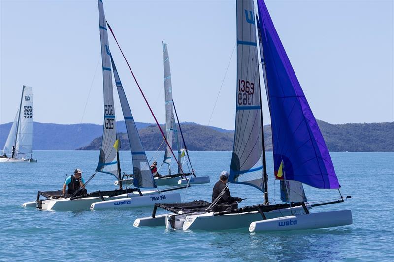 The Wettas got some racing in  - 2023 Airlie Beach Race Week photo copyright Andrea Francolini taken at Whitsunday Sailing Club and featuring the Weta class