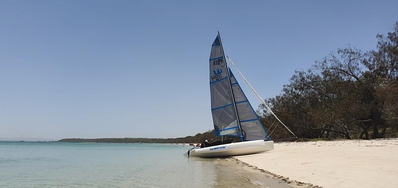 The perfect pocket cruising boat at Peel Island, Moreton Bay photo copyright Peter Hackett taken at  and featuring the Weta class