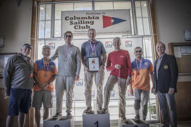 Podium in the 2026 U.S. Multihull Championship photo copyright Columbia Sailing Club taken at Columbia Sailing Club and featuring the Weta class