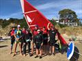 Tasmanian windsurfers in front of the Sandy Bay Sailing Club © Jane Austin