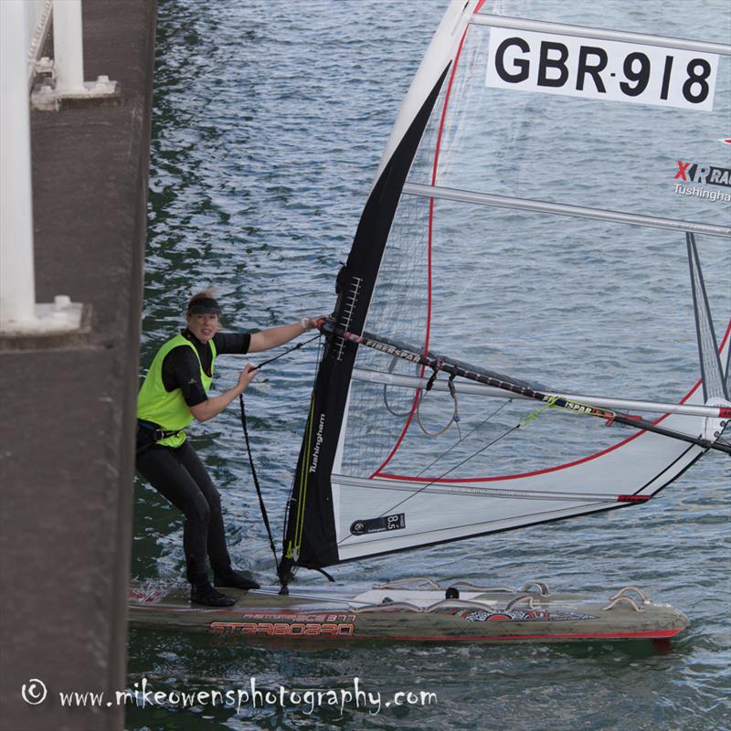 Annette Kent during the 2016 Round Hayling Island Race photo copyright Mike Owens / www.mikeowensphotography.com taken at  and featuring the Windsurfing class