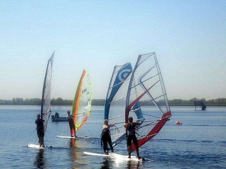 First leg of the first Blues race, two Oxford surfers ahead, in the Windsurfing Varsity Match photo copyright Anthony Butler taken at Oxford Sailing Club and featuring the Windsurfing class