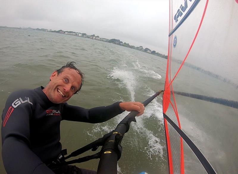 Back out on the board in Christchurch Harbour photo copyright Mark Jardine taken at  and featuring the Windsurfing class