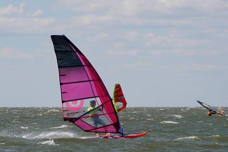 Tyson Poor winning in Cape Hatteras Slalom on Day 3 of the OBX-Wind photo copyright Adam Wojtkowiak taken at  and featuring the Windsurfing class