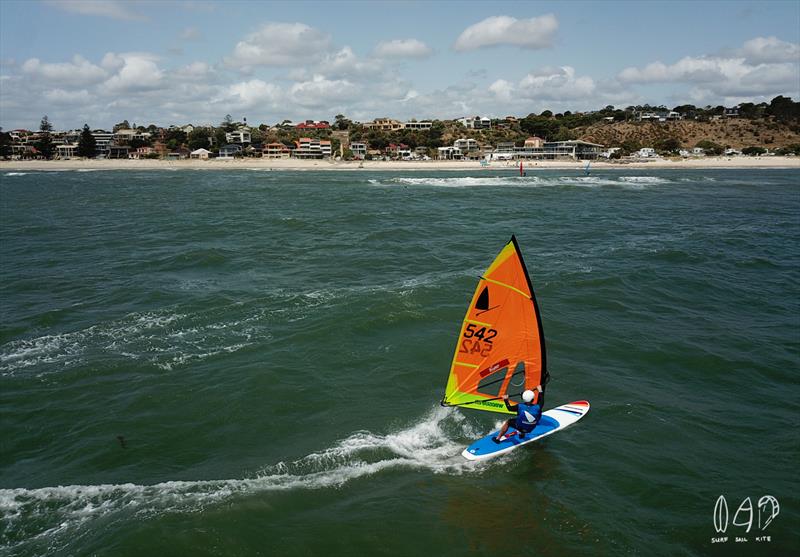 Blasting infront of Brighton & Seacliff Yacht Club photo copyright Mitch Pearson / Surf Sail Kite taken at Brighton & Seacliff Yacht Club and featuring the Windsurfing class