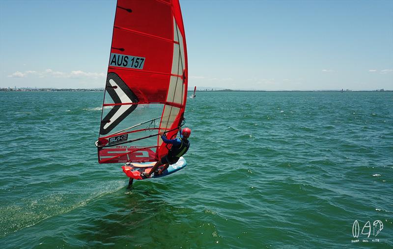 Action at the Downunder Pro 2020 photo copyright Mitchell Pearson / SurfSailKite taken at Royal Queensland Yacht Squadron and featuring the Windsurfing class