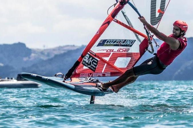 Antonio Cozzolino winning the Giltrap Audi New Zealand Windfoil Championships - Manly Sailing Club - March 2020 photo copyright Adam Mustill taken at Manly Sailing Club and featuring the Windsurfing class