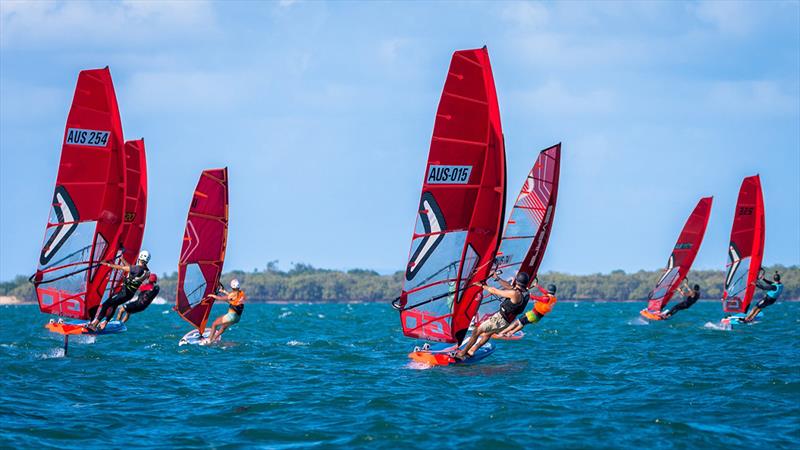 All fleets shared the same startline - Bris Vegas Windfoil Pro photo copyright Sarah Motherwell taken at Royal Queensland Yacht Squadron and featuring the Windsurfing class