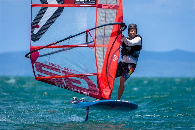 Julien Ventalon - Bris Vegas Windfoil Pro Champion photo copyright Sarah Motherwell taken at Royal Queensland Yacht Squadron and featuring the Windsurfing class