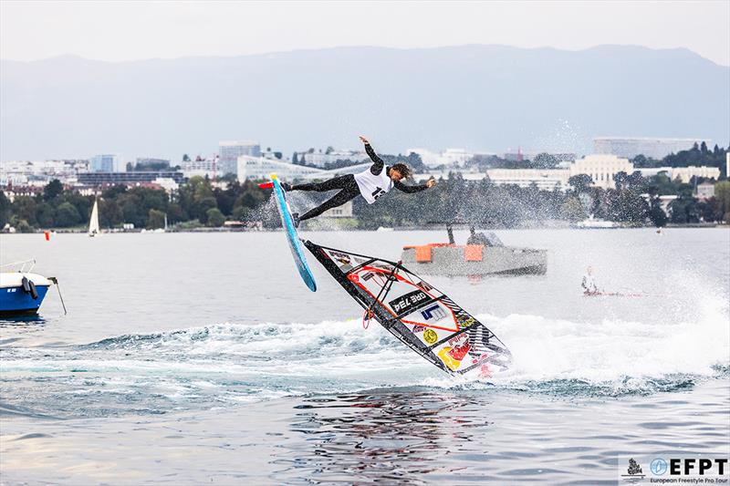 Lennart Neubauer truly sending it in the last round of the final. - 2021 EFPT GVA Wind Festival photo copyright EFPT taken at  and featuring the Windsurfing class