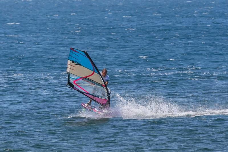 Aim to set down nose-first to allow sliding backwards, whilst keeping the sail hand fully sheeted in to keep the power under control photo copyright Tricktionary taken at  and featuring the Windsurfing class