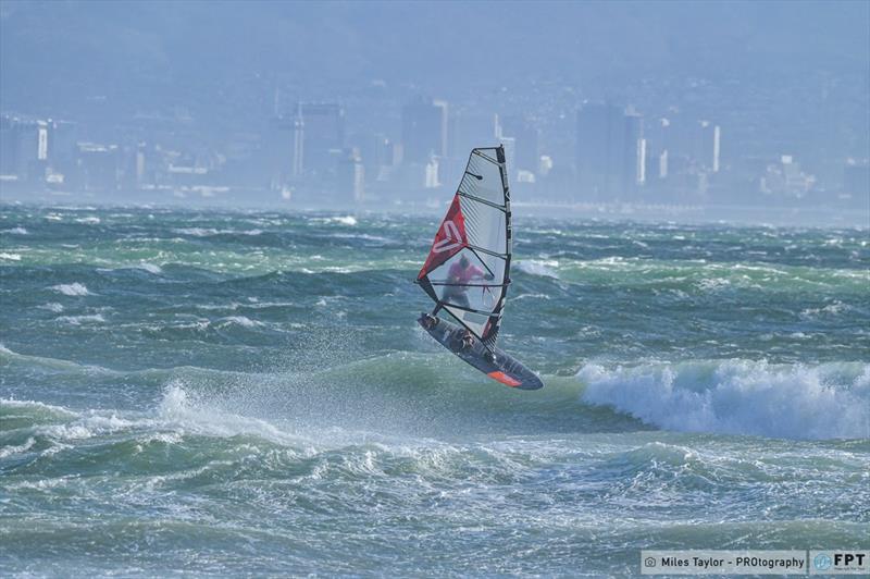 Pauline Katz sending herself into a Forward Loop in crazy conditions - photo © Miles Taylor / PROtography / FPT