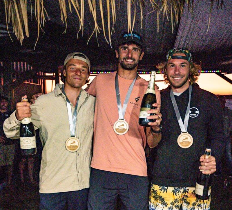 Men's Overall podium. 1st Marc Pare, 2nd (right) Alessio Stillrich, 3rd (left) Mathis Mollard - photo © Miles Taylor / PROtography / FPT