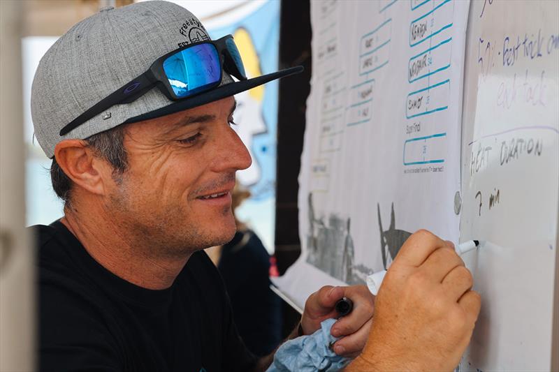 Race Director Rafael Cervero setting up the Double Elimination - 2023 FPT King and Queen of the Caribbean - Day 2 photo copyright Aalvaa Media taken at  and featuring the Windsurfing class