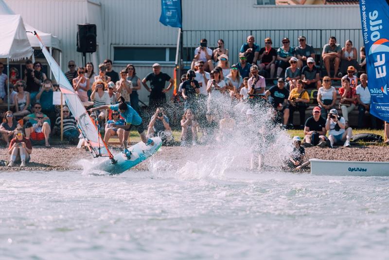 Salome Fournier getting close to her home crowd photo copyright Freestyle Pro Tour taken at  and featuring the Windsurfing class