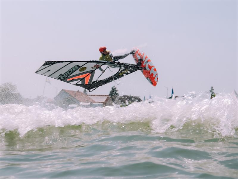 Maaike Huvermann discovering her love for Regular Stance Tow-In with a Culo photo copyright Freestyle Pro Tour taken at  and featuring the Windsurfing class