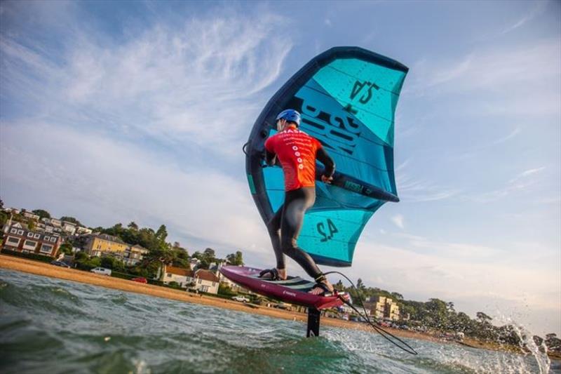 Tom Buggy Wing Foiling off Cowes July 2021 - photo © John Carter