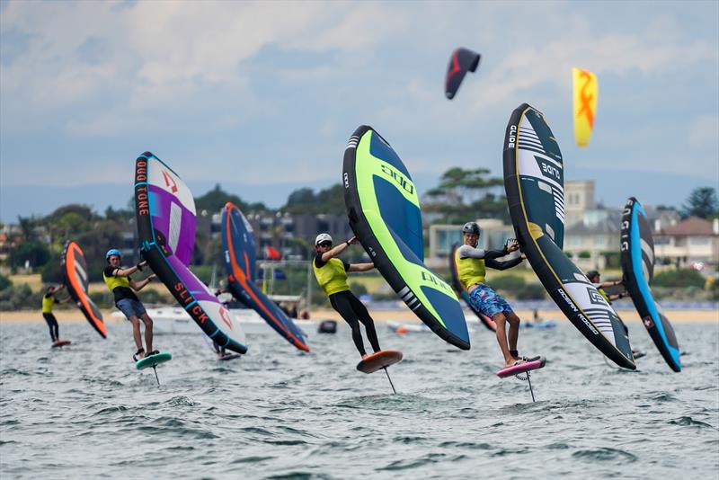 Wing Foiling on day 2 of Sail Melbourne 2022 photo copyright Beau Outteridge taken at Royal Brighton Yacht Club and featuring the Wing Foil class