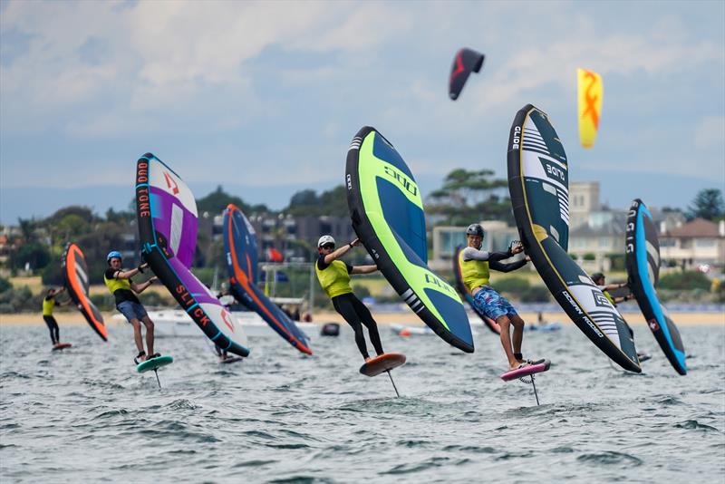 Wing Foiling on day 2 of Sail Melbourne 2022 - photo © Beau Outteridge