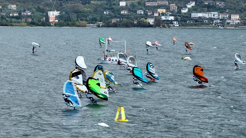 Tight port starts on the last day - SabFoil 2022 WingFoil Racing World Cup & Open Europeans photo copyright IWSA Media/Benni Geislinger taken at  and featuring the Wing Foil class