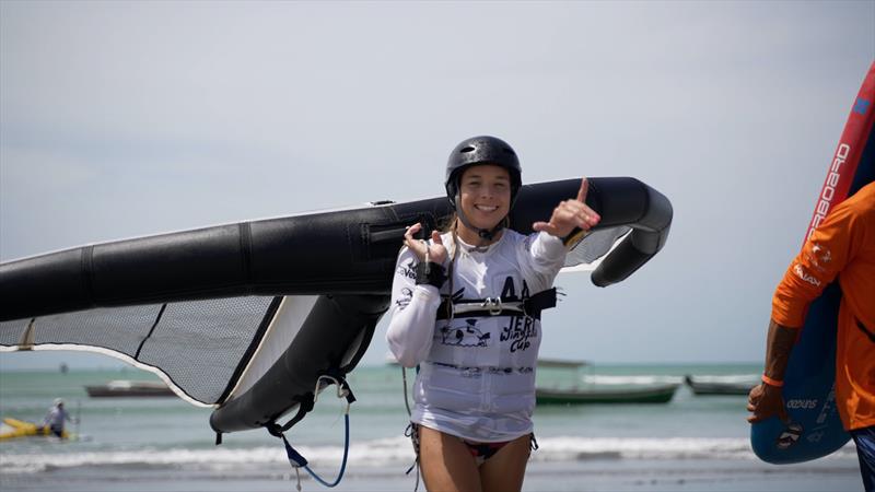 Orane Ceris all smiles even when she's tired - 2022 Wingfoil Racing World Cup Jericoacoara - photo © IWSA / Jeri Wingfoil Cup