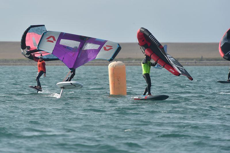Hugo Dobrijevic racing in the UKWA Wingfoil Slalom Championships 2022 photo copyright Andy Stallman / UK Watershots taken at Weymouth & Portland Sailing Academy and featuring the Wing Foil class