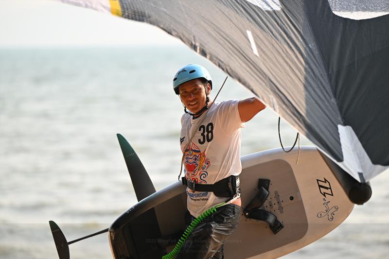 Ho Chi Ho (HKG) leads after day 1 - WingFoil Racing Asian Championships 2023 - photo © IWSA / Techawat Songsuairoop