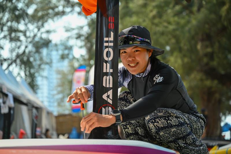 Hei Man Chan (HKG) is a mom of a 4-months-old baby - 2023 WingFoil Racing Asian Championships - photo © IWSA / Techawat Songsuairoop