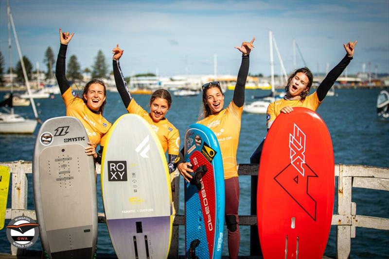 Women's podium - GWA Wingfoil World Cup Tauranga day 5 - photo © Georgia Schofield