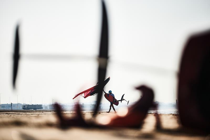 Beach life in Abu Dhabi - Wingfoil Racing World Cup, Day 1 photo copyright IWSA / Robert Hajduk taken at  and featuring the Wing Foil class