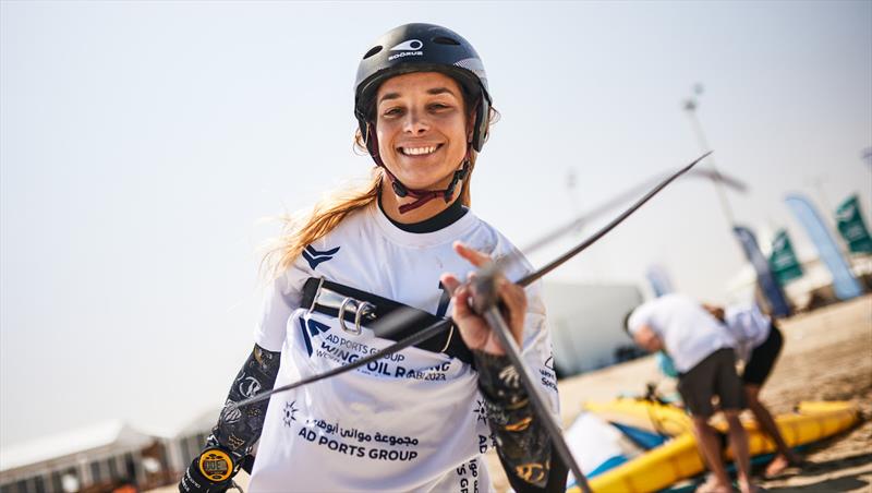 Orane Ceris, third in the women's fleet at the halfway stage - Ad Ports Group Wingfoil Racing World Cup Abu Dhabi, Day 2 photo copyright IWSA / Robert Hajduk taken at  and featuring the Wing Foil class