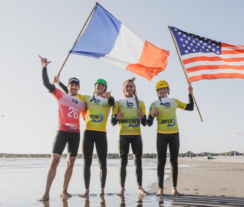 Alan Fedit, Bastien Escofet, Christopher W MacDonald, Malo Guenole - 2023 GWA Wingfoil World Cup Denmark 2023, day 1 - photo © Lukas K Stiller