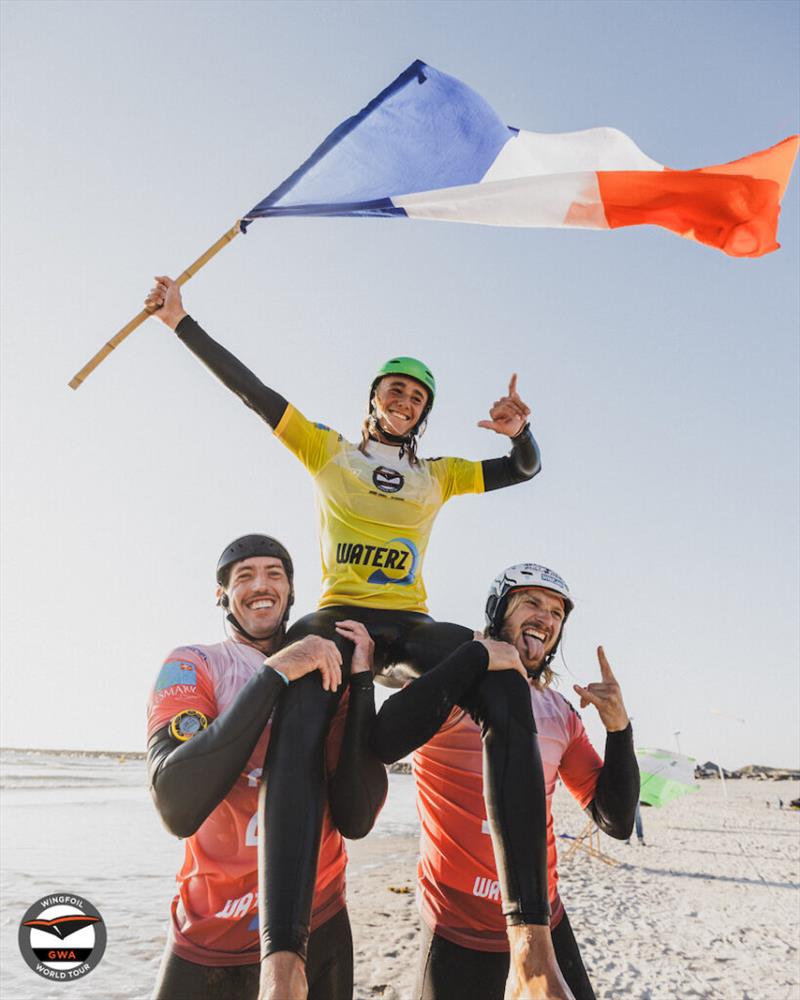 Balz Muller, Bastien Escofet, Malo Guenole - 2023 GWA Wingfoil World Cup Denmark 2023, day 1 - photo © Lukas K Stiller