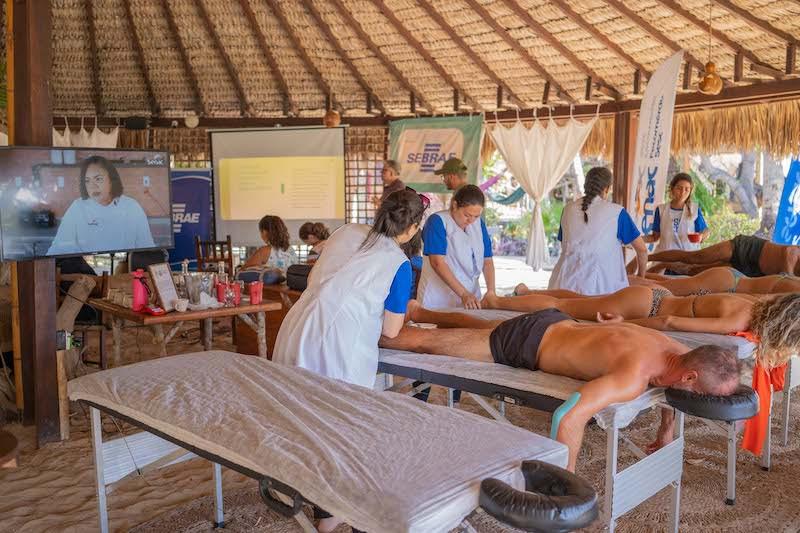 The free massages at Vila Kalango are booked out to capacity - 2023 WingFoil Racing World Cup Brazil photo copyright IWSA media taken at  and featuring the Wing Foil class