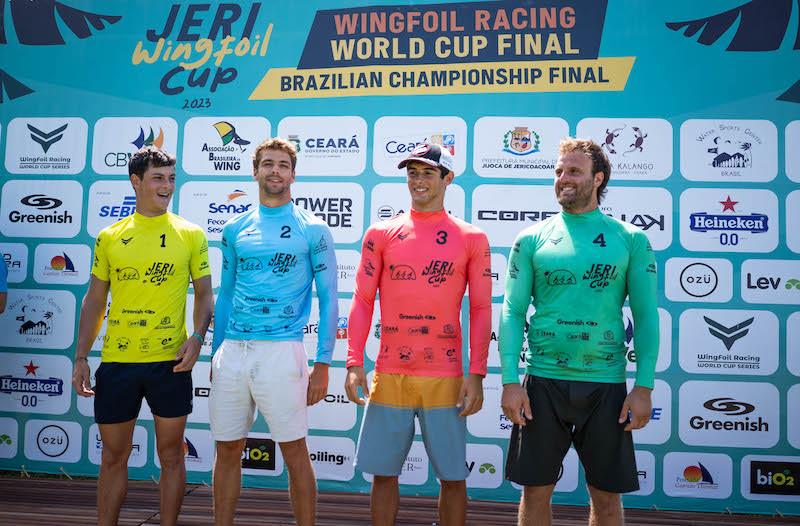 Cappuzzo (right) proved to be the biggest threat to Ghio (left) - 2023 WingFoil Racing World Cup Brazil photo copyright IWSA media taken at  and featuring the Wing Foil class