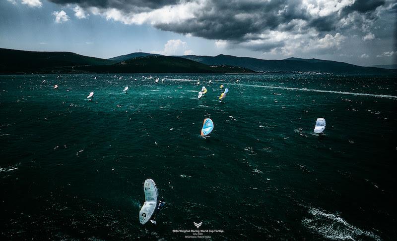 Dramatic marathon racing conditions - 2024 WingFoil Racing World Cup Turkiye day 2 - photo © IWSA media / Robert Hajduk