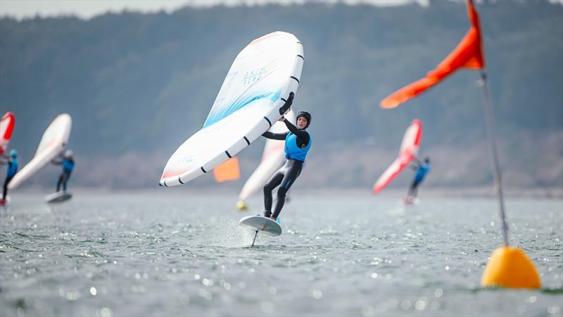 In a demo and coaching event at Kiel Week, U19 athletes on X-15 boards made great progress in wingfoiling under racing conditions - photo © Sascha Klahn