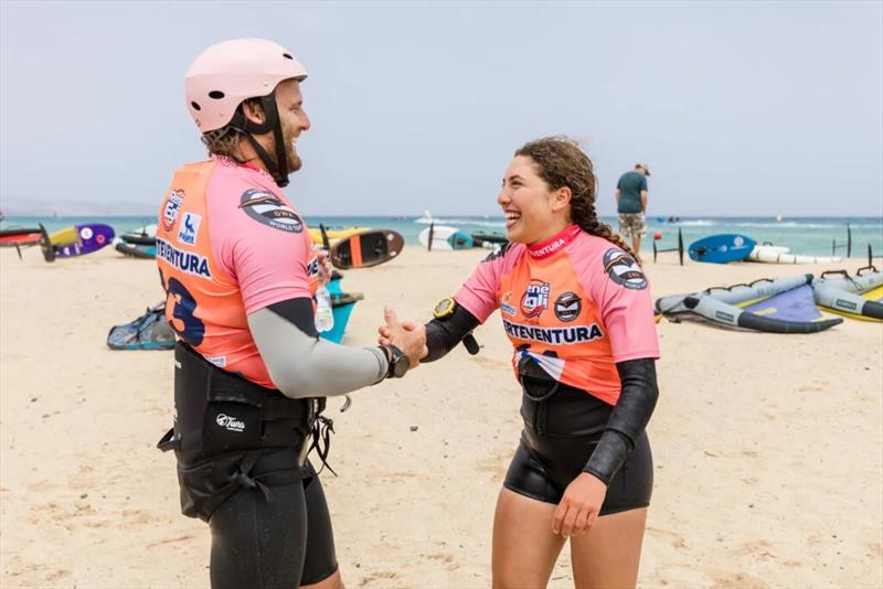 Francesco Cappuzzo and Nia Suardiaz - 2024 GWA Wingfoil World Cup Fuerteventura day 1 - photo © Svetlana Romantsova