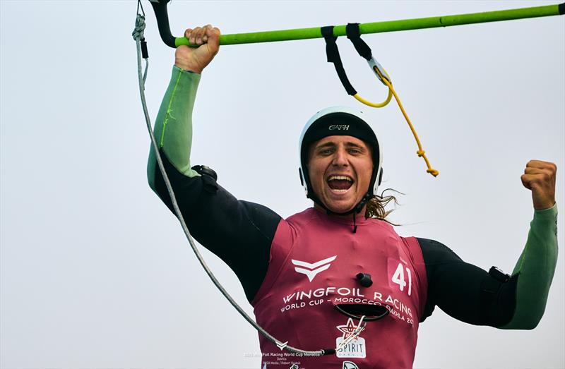 Jeremiah McDonald [NZL] won the Golden Ticket to the medal series - 2025 WingFoil Racing World Cup photo copyright IWSA media / Robert Hajduk taken at  and featuring the Wing Foil class