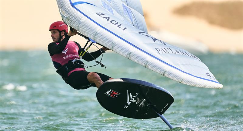 Julien Rattoti [FRA], the biggest climber of the day - 2025 WingFoil Racing World Cup photo copyright IWSA media / Robert Hajduk taken at  and featuring the Wing Foil class