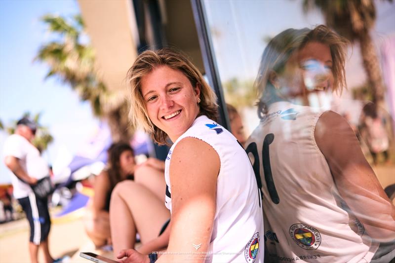 Relaxed and ready to race, Marta Monge [ITA] is still in the lead pack - 2025 Dogus Marine Services Formula Wing European Championships, Day 3 - photo © IWSA media / Robert Hajduk