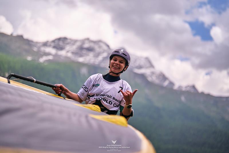 Kristyna Chalupnikova [CZE] impressed in Silvaplana - Ensis Engedinwing 2025 WingFoil Racing World Cup Switzerland - photo © IWSA media / Robert Hajduk