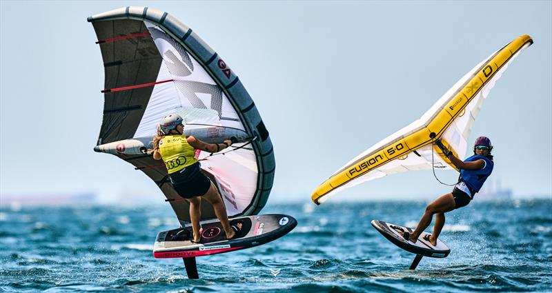 Kosti [GRE] and Spanu [ITA] have dominated the regatta so far - Audi 2025 WingFoil Racing World Cup Türkiye - Day 3 - photo © IWSA media / Robert Hajduk