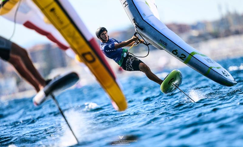 Marco Rebeggiani goes heels over head - 2025 Formula Wing Worlds Sardinia - photo © IWSA media / Robert Hajduk