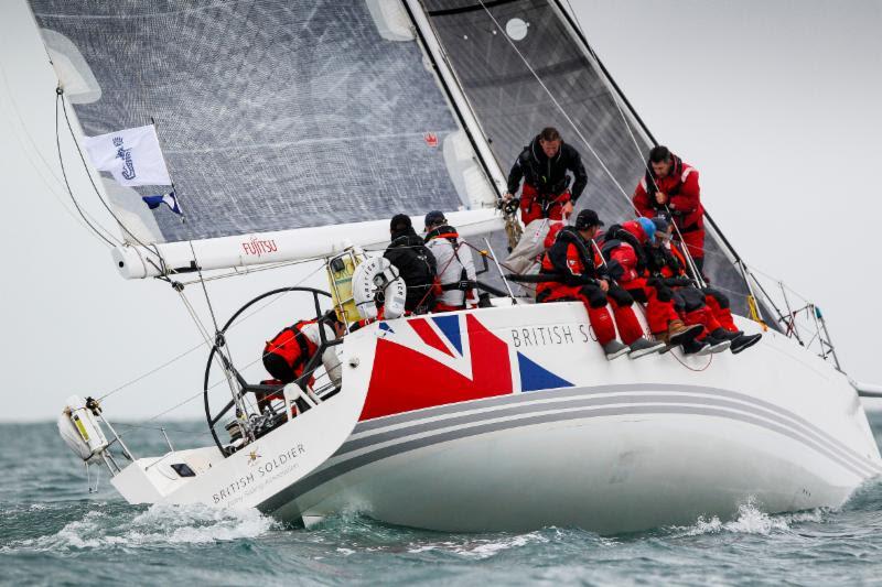 The Army Sailing Association's X-41 British Soldier, skippered by Major Will Naylor arrive in the early hours of Friday morning - photo © RORC