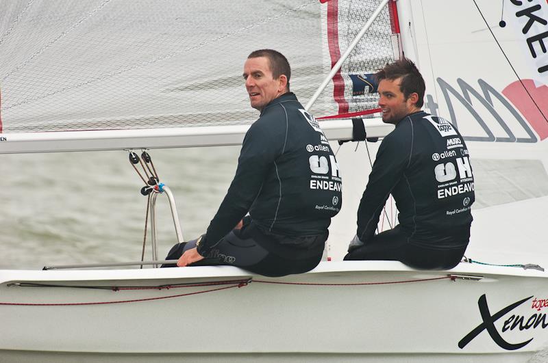 Nick Craig and Alan Roberts, representing the Merlin Rocket class, win the 2013 Endeavour Trophy photo copyright Graeme Sweeney / www.marineimages.co.uk taken at Royal Ocean Racing Club, Cowes and featuring the Topaz Xenon class