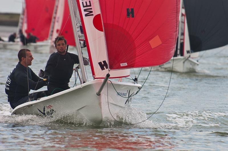 Nick Craig and Alan Roberts, representing the Merlin Rocket class, win the 2013 Endeavour Trophy photo copyright Graeme Sweeney / www.marineimages.co.uk taken at Royal Ocean Racing Club, Cowes and featuring the Topaz Xenon class